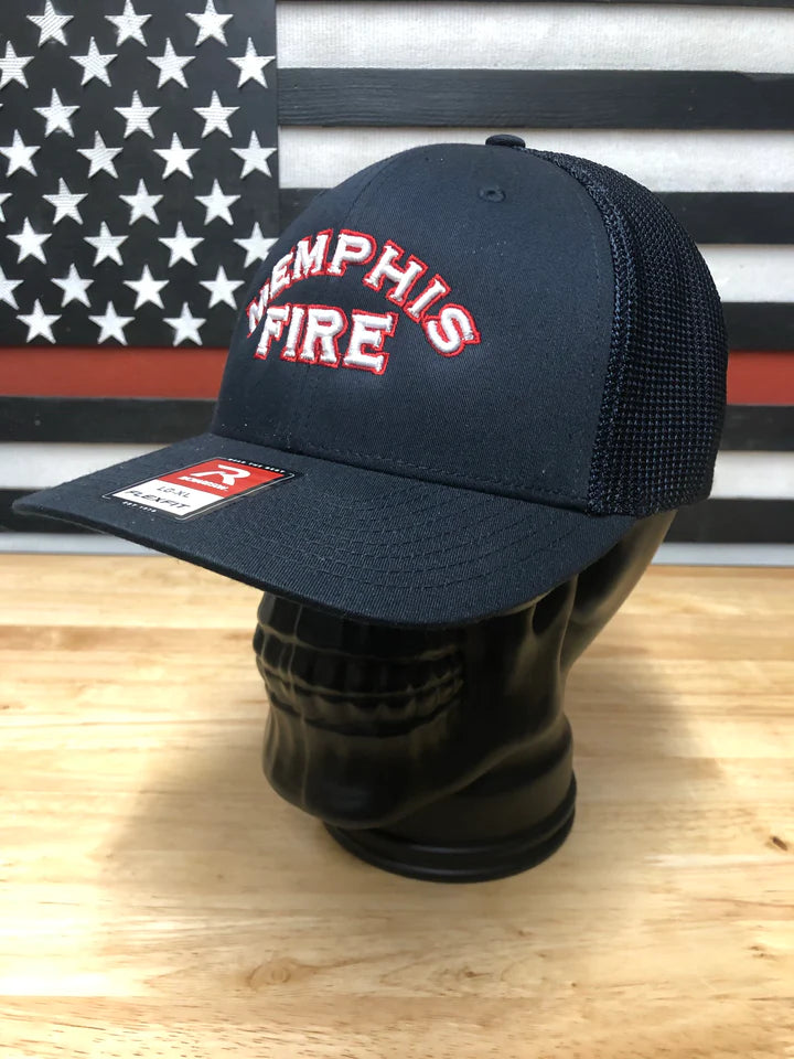 MEMPHIS FIRE OFF DUTY HAT - CURVE BRIM MESH FLEXFIT - RICHARDSON 110